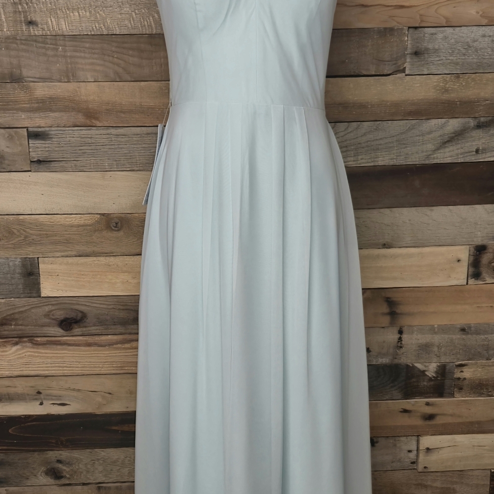 Azazie Sea Glass Blue Maxi Dress Womens Size 4 Prom Bridesmaid Dress NWT - Picture 3 of 12